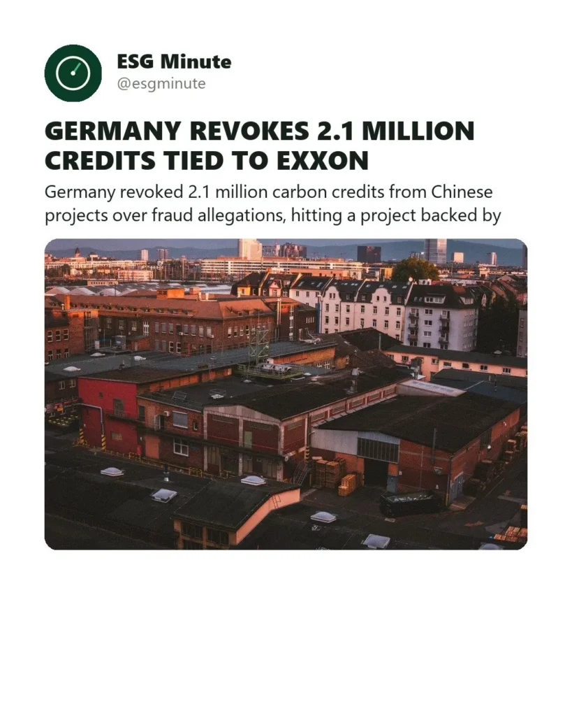 Germany Revokes 2.1 Million Carbon Credits Linked to ExxonMobil