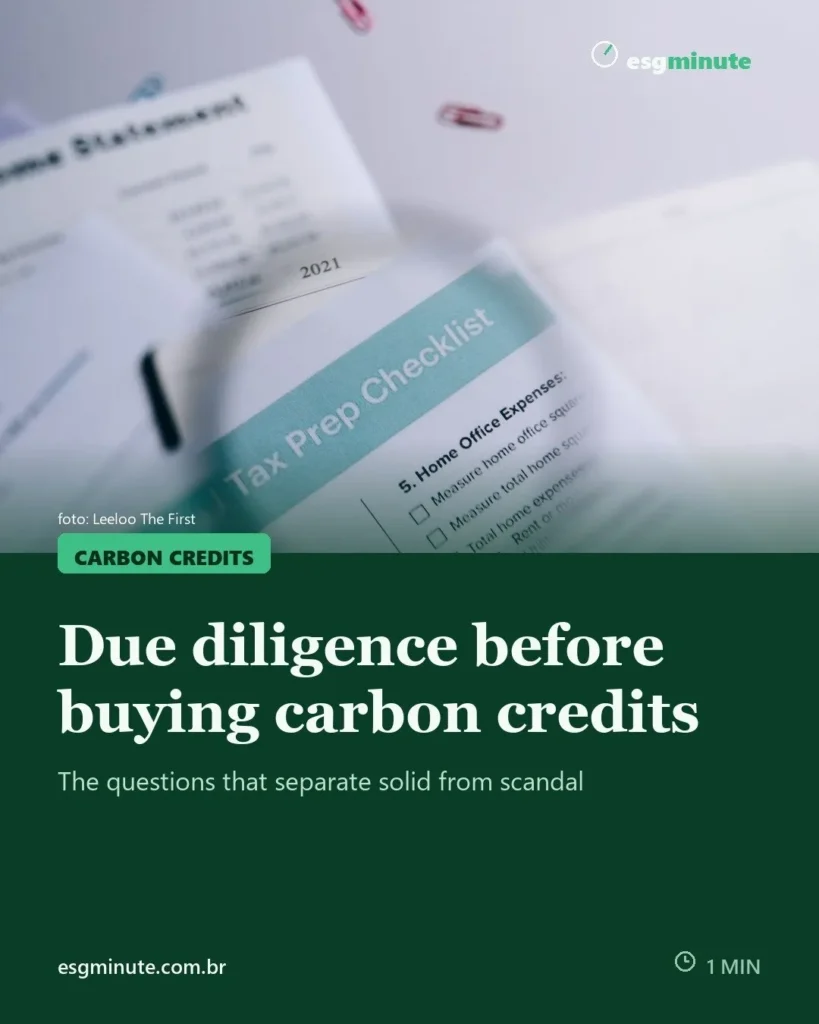 Due diligence before buying carbon credits: what to check